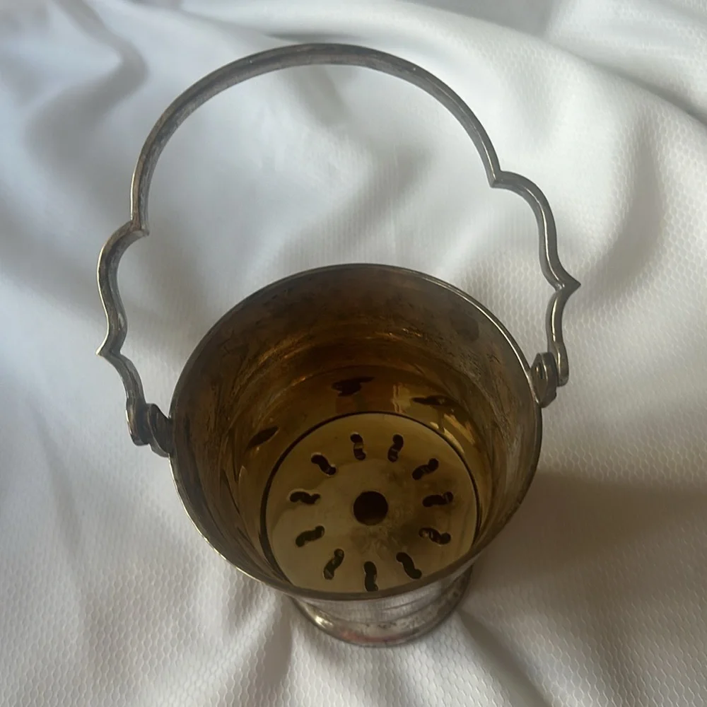Vintage Silver Ice Bucket with Drip Tray